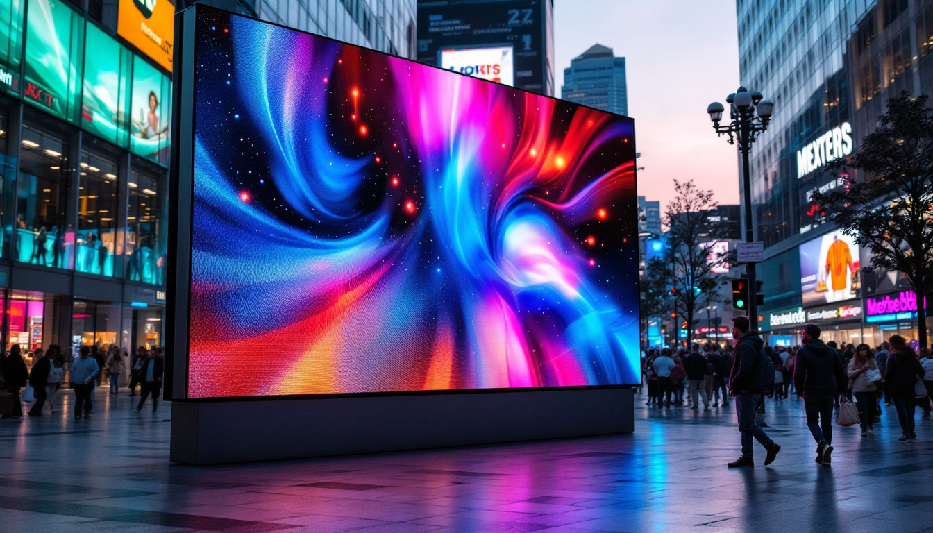 A photograph of a vibrant outdoor led display in action