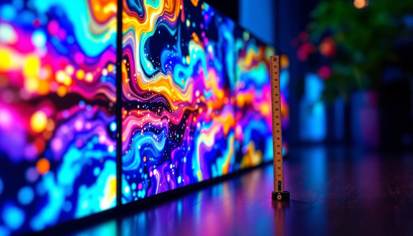 A photograph of capture a photograph of a large led display showcasing vibrant visuals