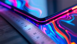 A photograph of a close-up of a 5.9-inch led display