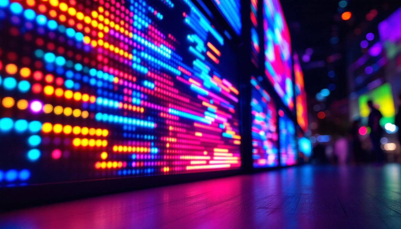 A photograph of capture a photograph of a vibrant led display in action