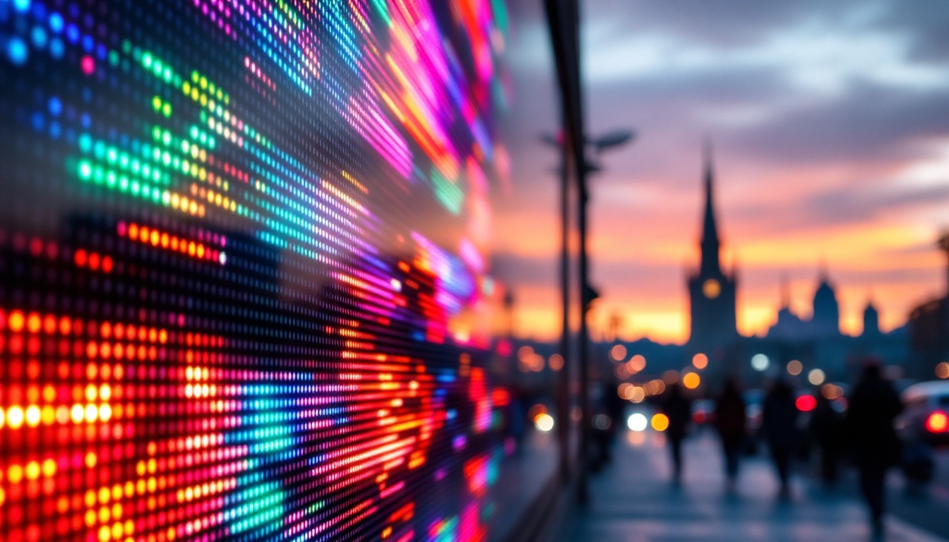 A photograph of capture a photograph of a vibrant led display in hillsboro