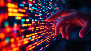 A photograph of a close-up shot of a micro led display in action