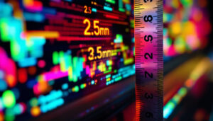 A photograph of a close-up shot of an led display screen showing vibrant colors and detailed graphics