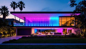 A photograph of capture a photograph of the pacific palisades residence showcasing its modern architecture