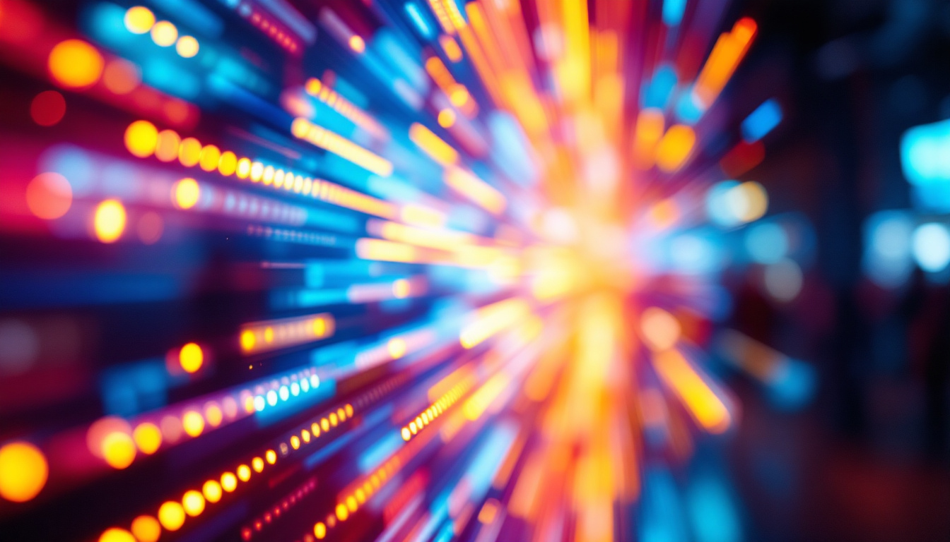 A photograph of a vibrant led display in action