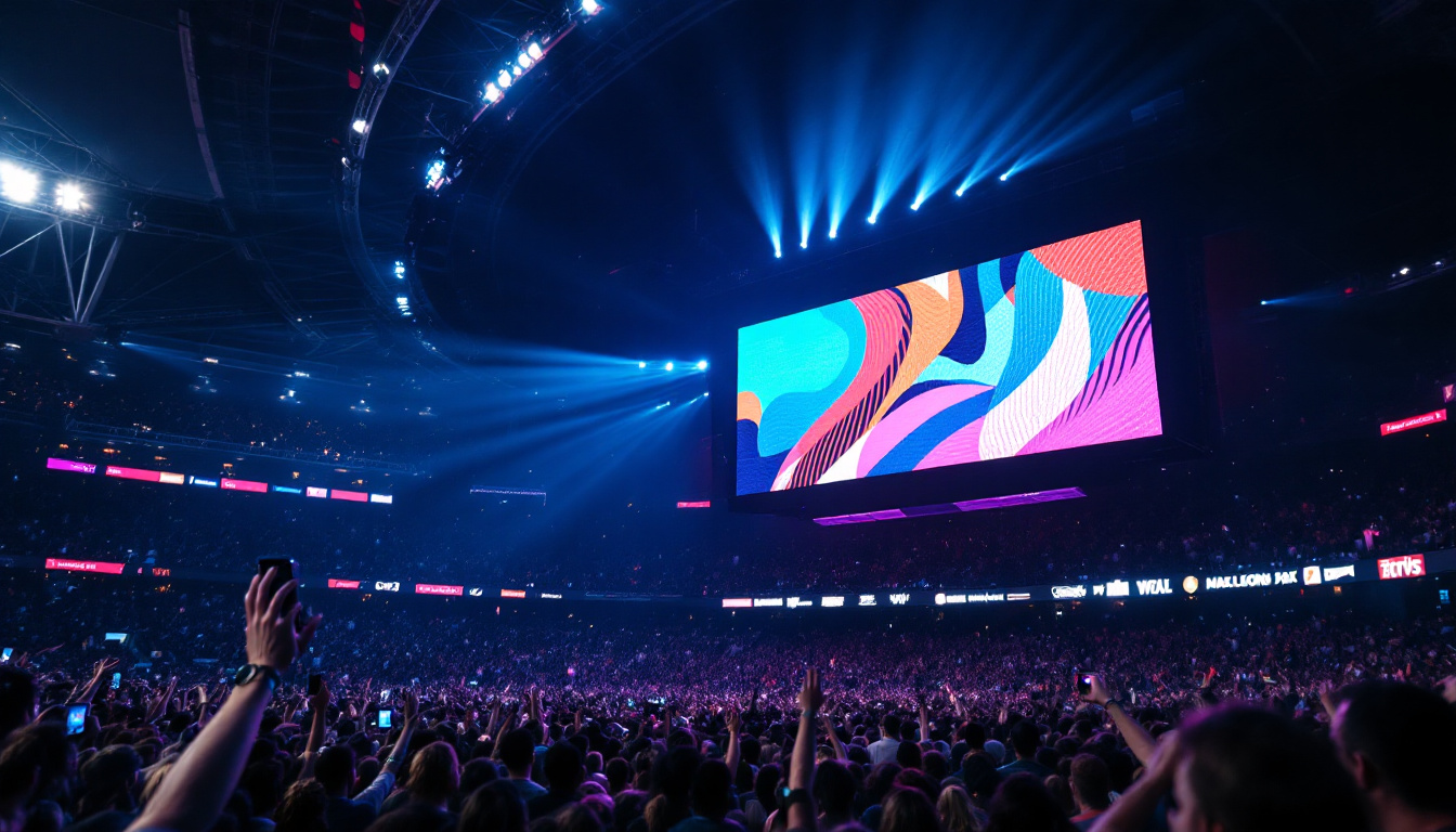 A photograph of capture a photograph of the vibrant led display at thorns providence park during a match