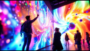 A photograph of capture a photograph of the vibrant led display at rei hillsboro