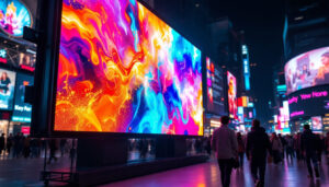 A photograph of a vibrant p3.91 led display in action