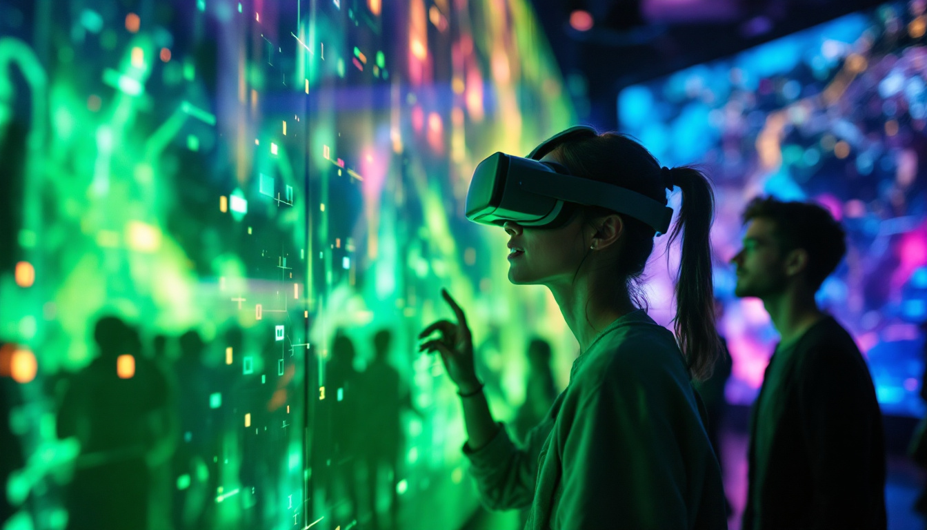 A photograph of a dynamic led display in action