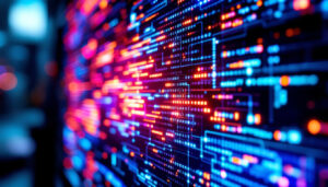 A photograph of capture a photograph of a vibrant led display in action