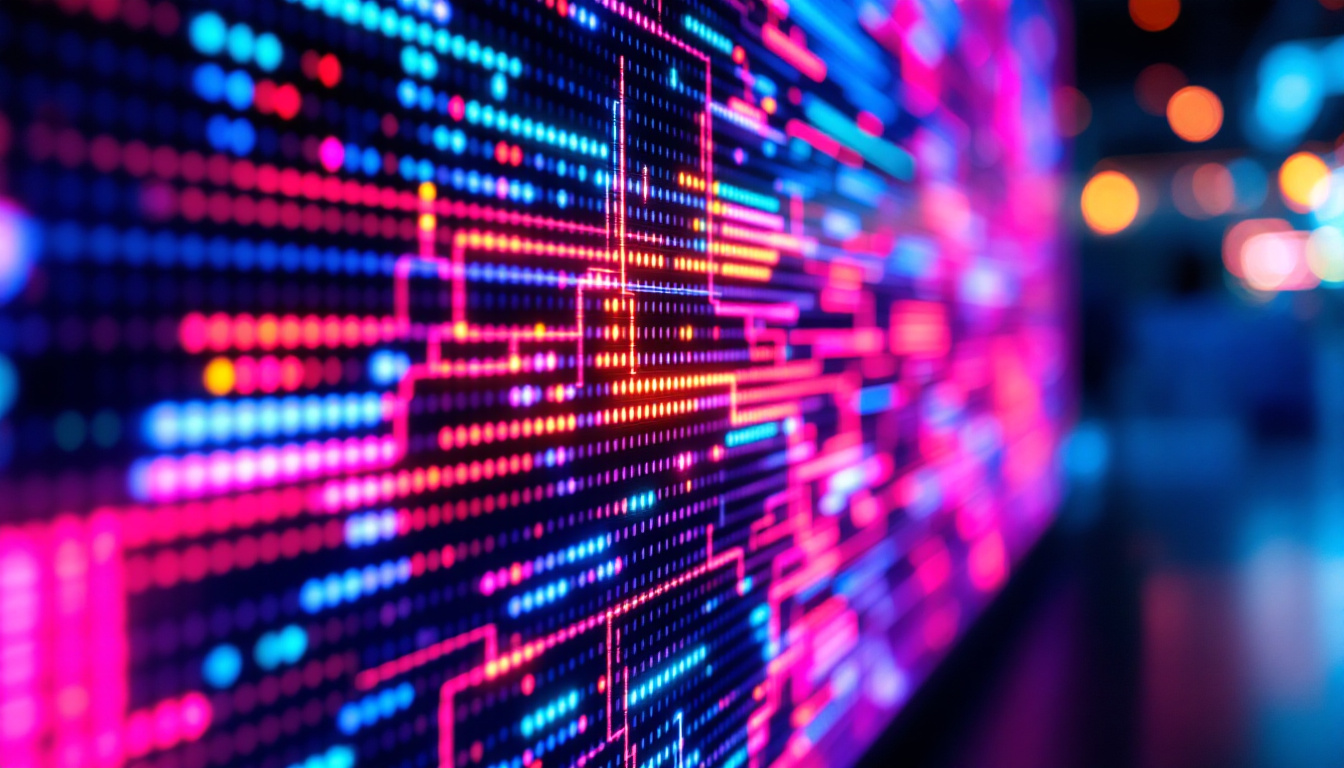 A photograph of a close-up shot of the mx 40 led display in action