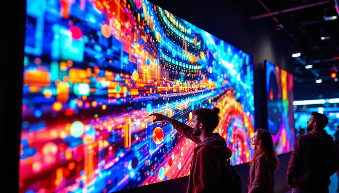 A photograph of a vibrant led display in action