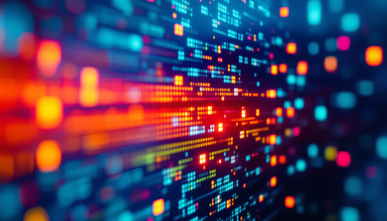 A photograph of a close-up of an led monitor displaying vibrant colors and sharp details