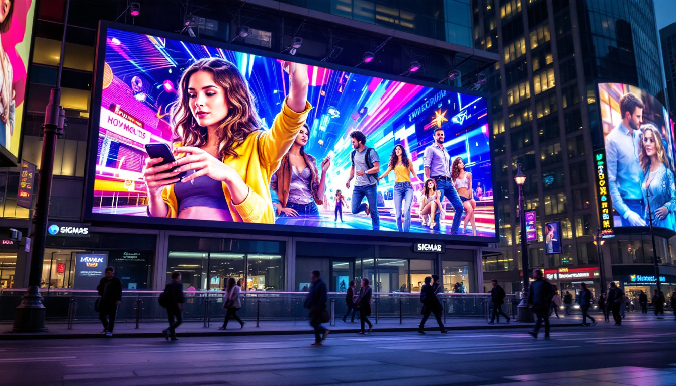 A photograph of a vibrant led billboard in an urban setting