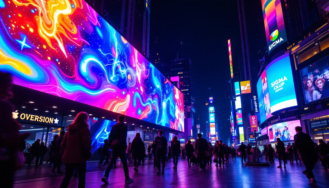 A photograph of a vibrant outdoor led display in action