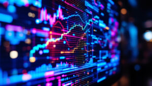 A photograph of a close-up of the mc100 pro's led display in action