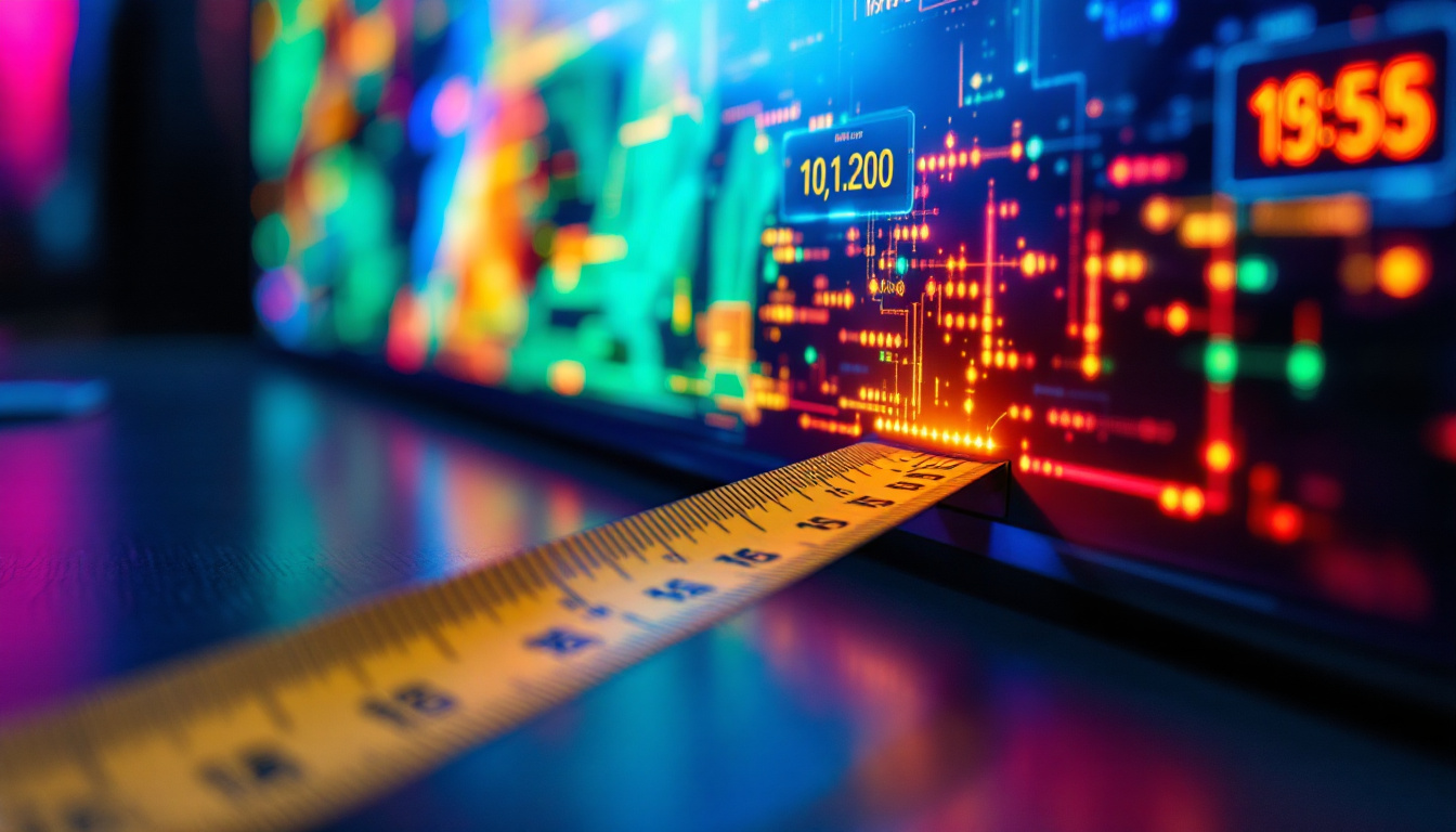 A photograph of a close-up shot of a high-resolution led display