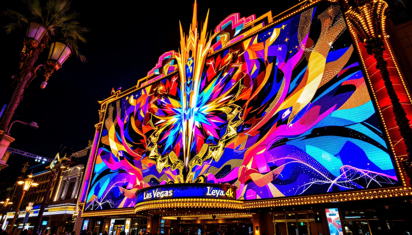 A photograph of capture a photograph of the exterior of the largest theater in las vegas