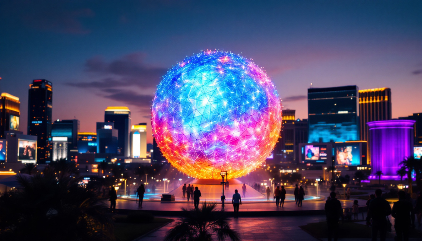 A photograph of capture a photograph of the eyeball sphere in las vegas
