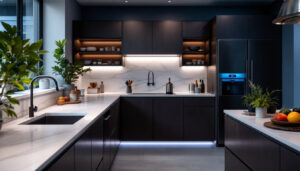 A photograph of a sleek
