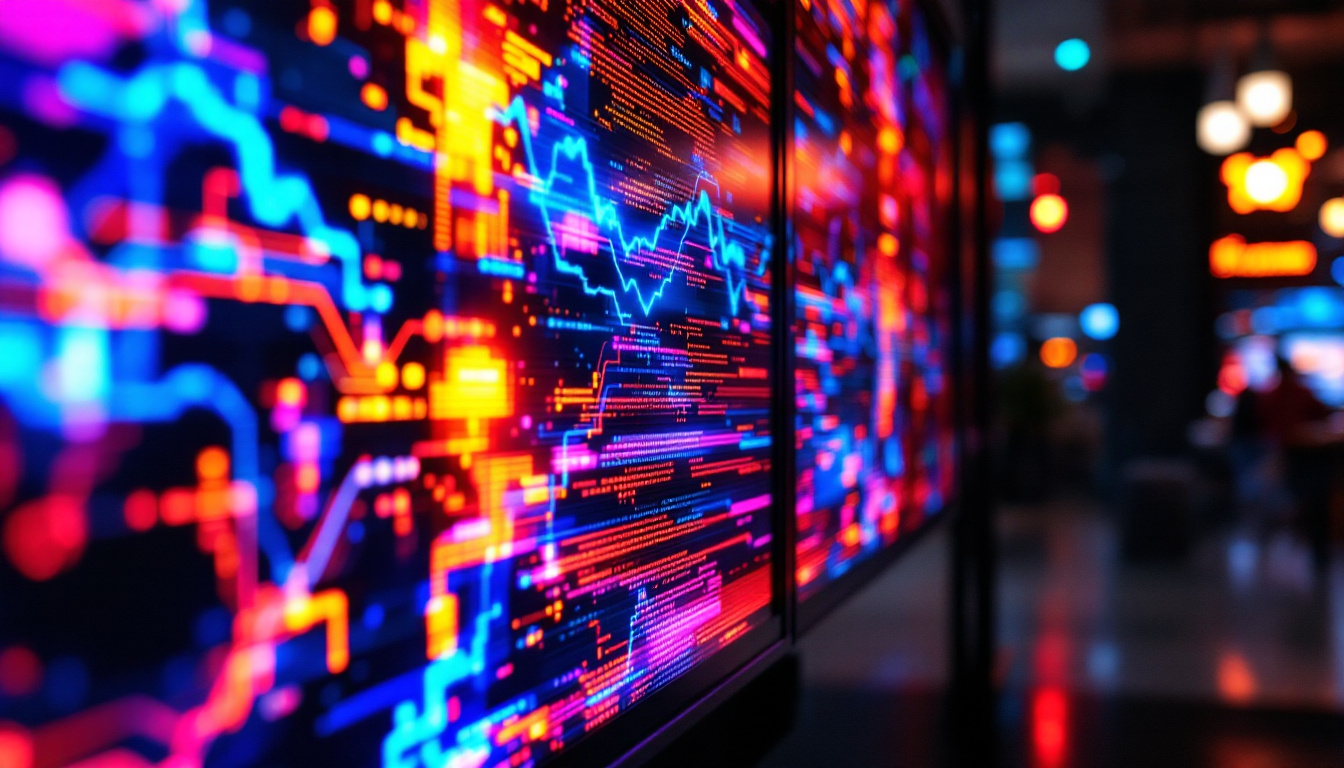 A photograph of a vibrant led display in action