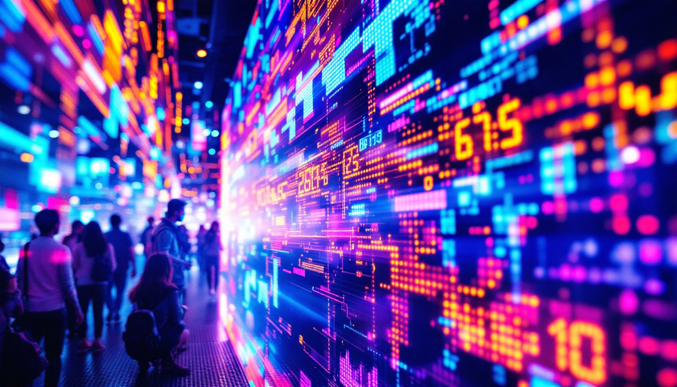 A photograph of capture a photograph of a vibrant led display in action