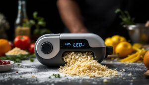 A photograph of capture a photograph of a micro planer with its led display prominently featured