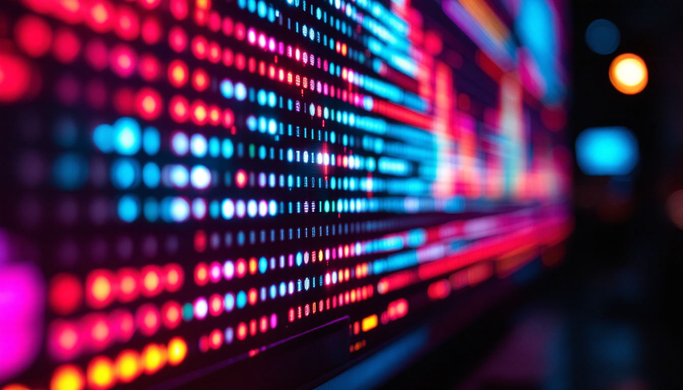 A photograph of a close-up of the flex series pro led display in action