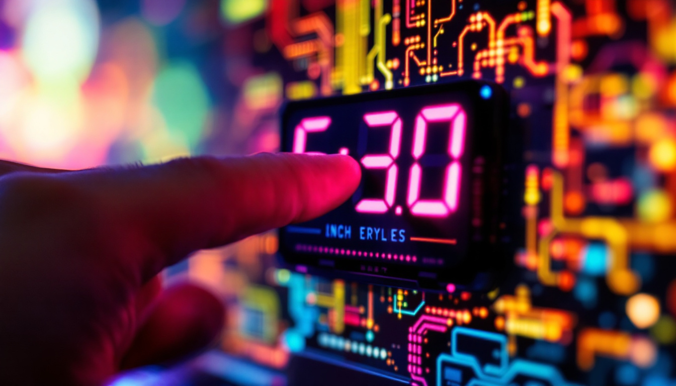 A photograph of a close-up of a 1.5-inch led display showcasing vibrant colors and clear text