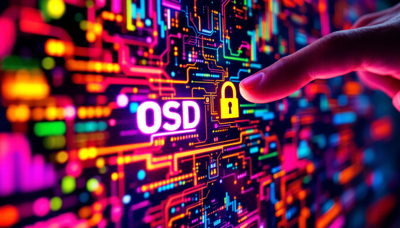 A photograph of a close-up of an led display screen showing the osd (on-screen display) lock feature