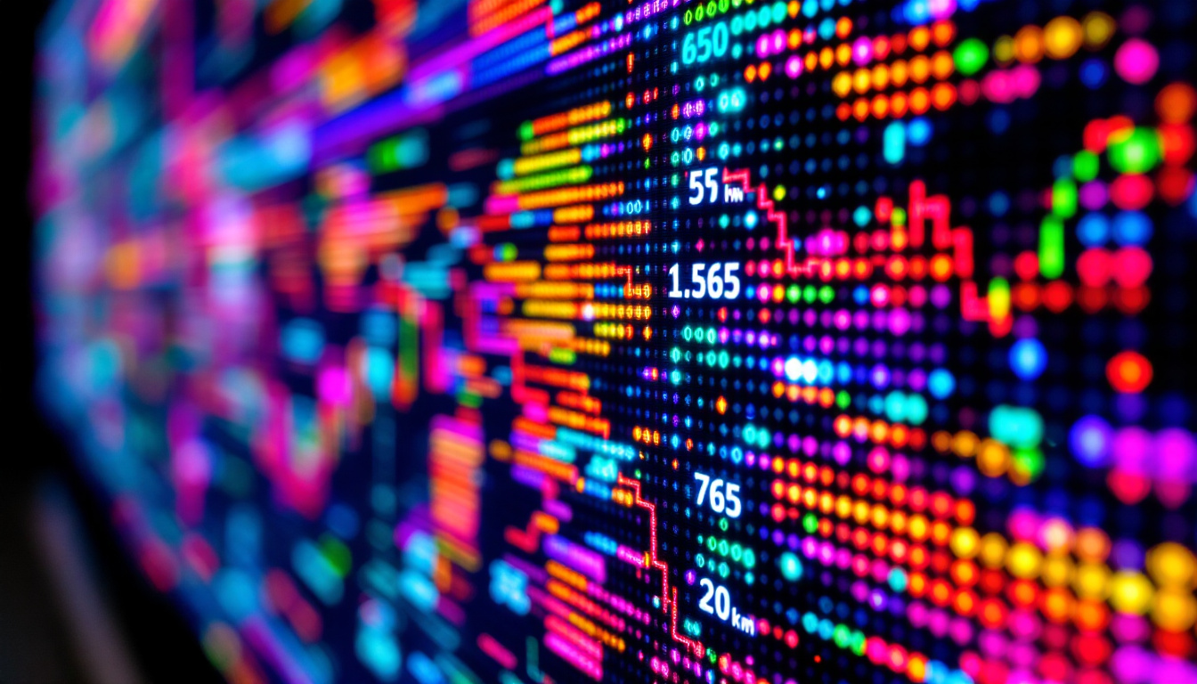 A photograph of a close-up of an led display screen showcasing vibrant colors and varying resolutions