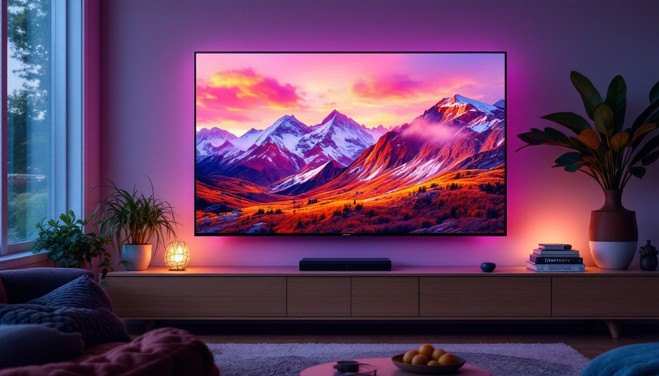 A photograph of a modern led display screen showcasing vibrant colors and sharp images