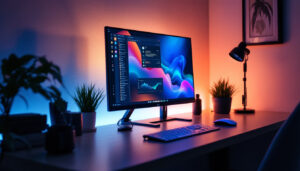 A photograph of a sleek