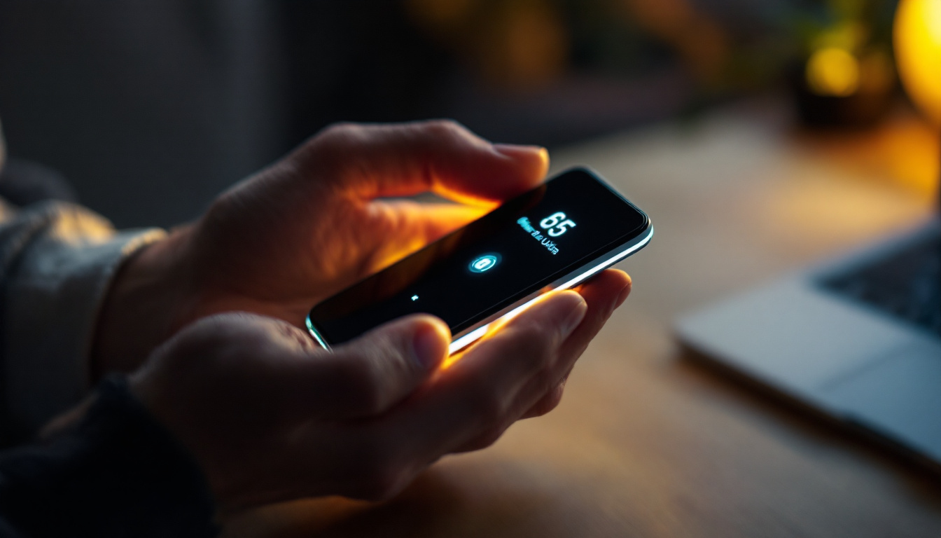 A photograph of a close-up of the one touch ultra device in use