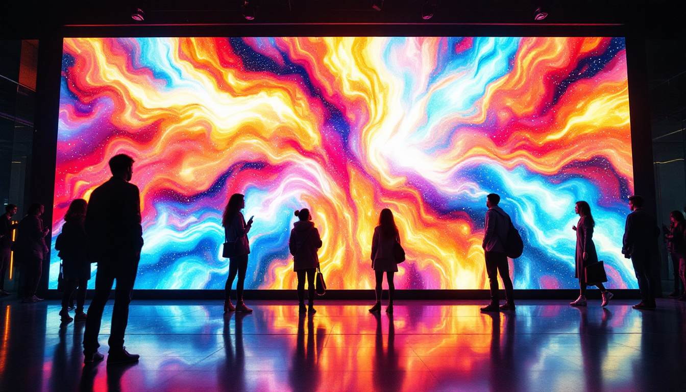 A photograph of a vibrant led display in action
