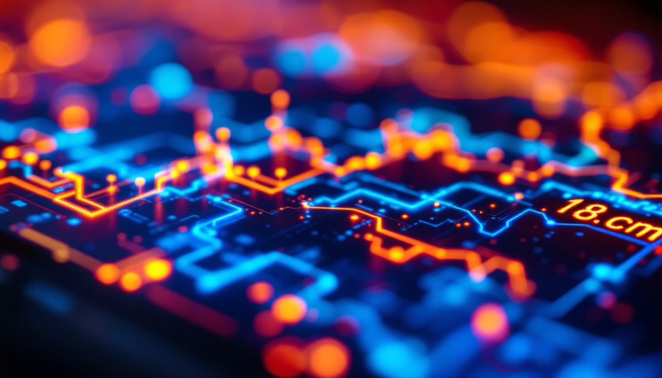 A photograph of a close-up shot of an led display screen showcasing a vibrant