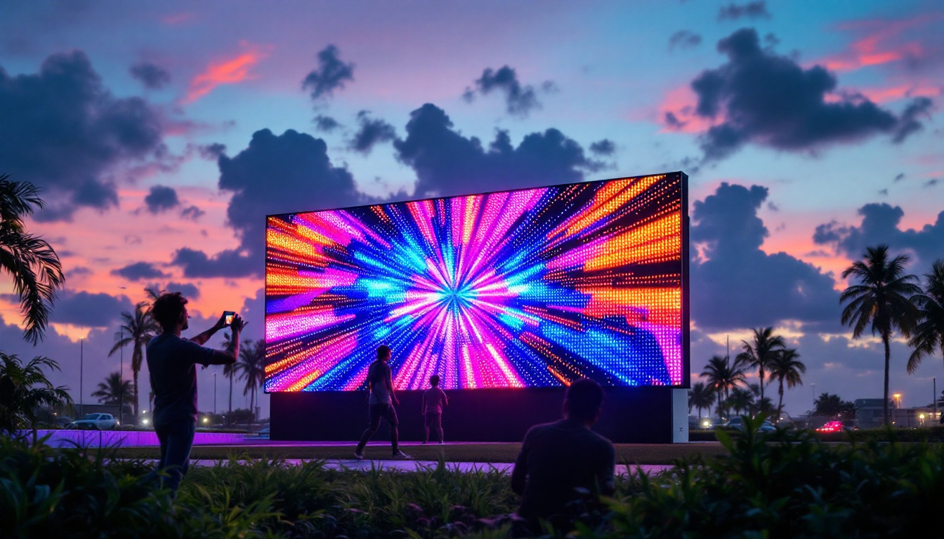 A photograph of the vibrant led display at 1855 griffin road in dania beach