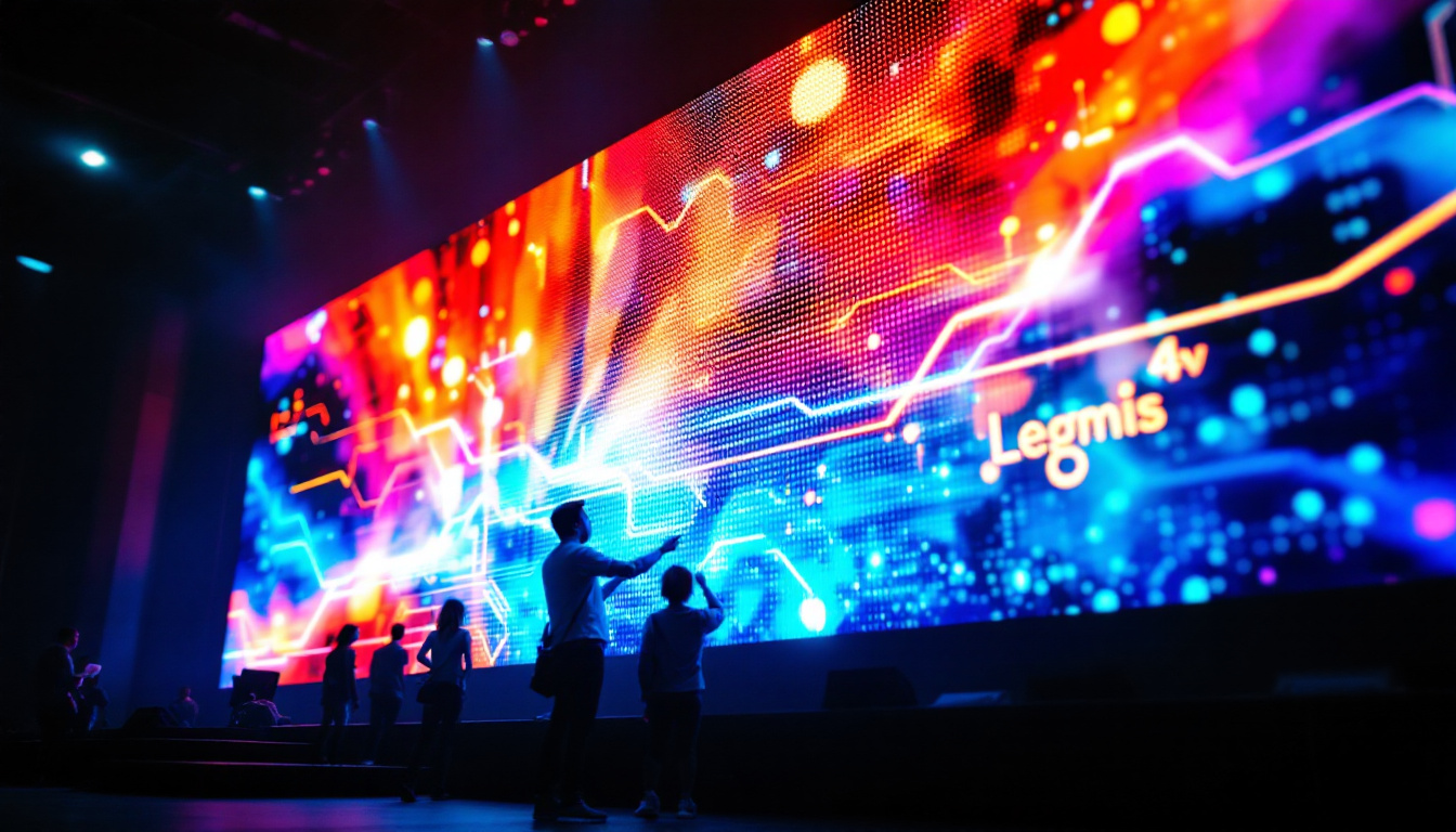 A photograph of a vibrant led display in use