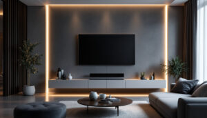 A photograph of a sleek