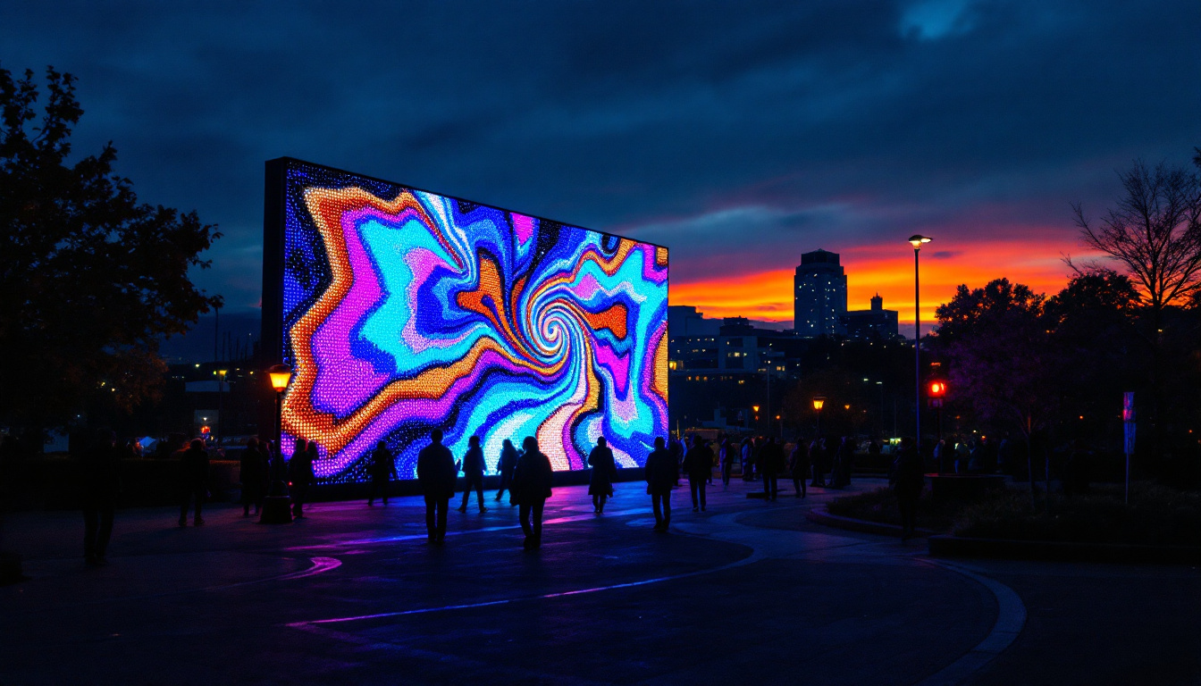 A photograph of capture a photograph of the vibrant hillsboro led display at night