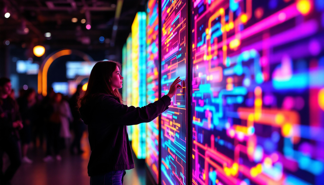 A photograph of a vibrant led display in action