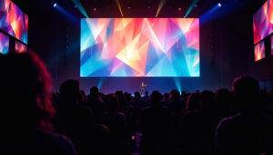A photograph of capture a photograph of the vibrant led display at river church in anaheim
