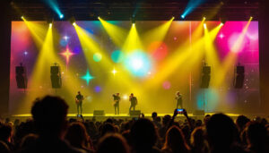 A photograph of capture a photograph of a vibrant novastar led wall in action