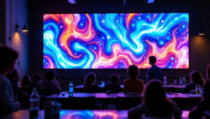 A photograph of capture a photograph of the vibrant led display at the international school of beaverton
