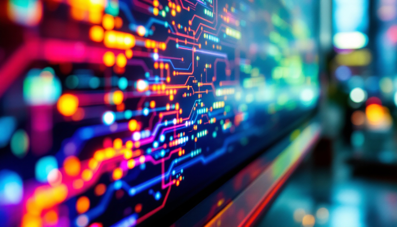 A photograph of a close-up shot of a micro-led monitor displaying vibrant colors and intricate details