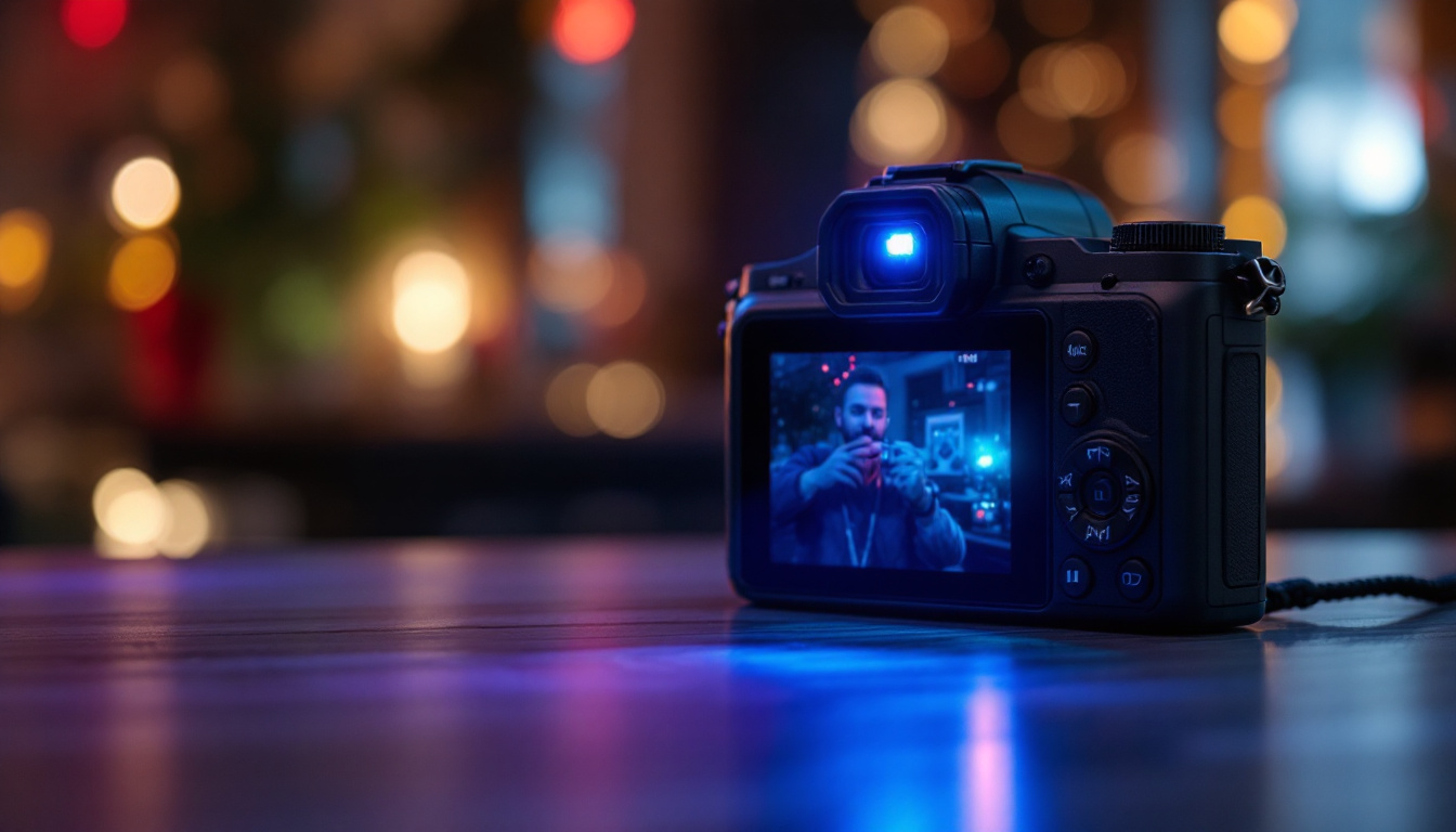 A photograph of a quick snap camera in action