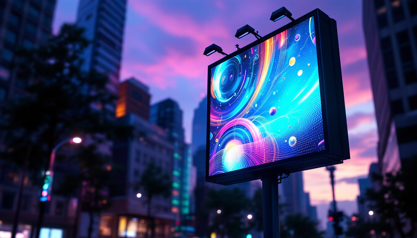 A photograph of a vibrant led advertising board in an urban setting