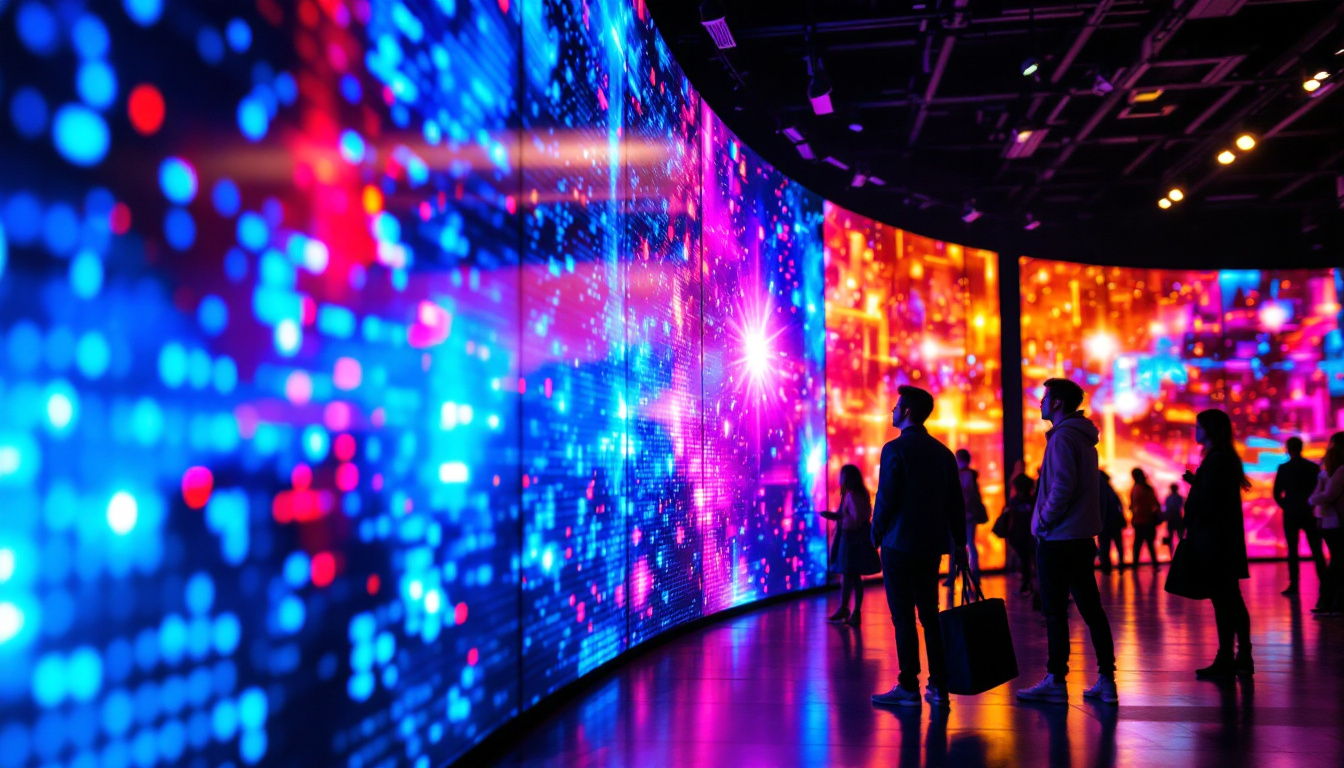 A photograph of a vibrant led display in action