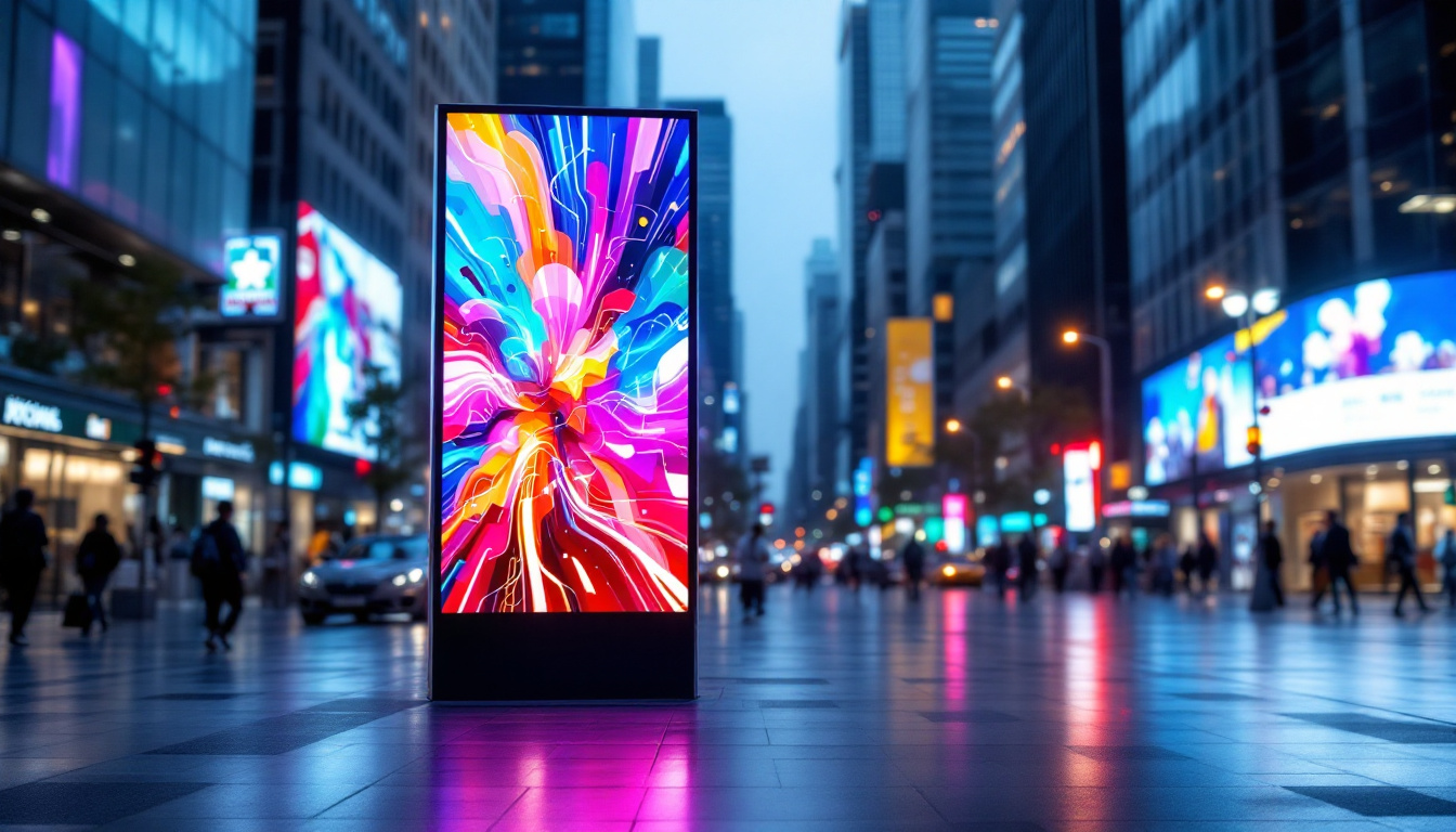 A photograph of a vibrant outdoor led advertising screen in use