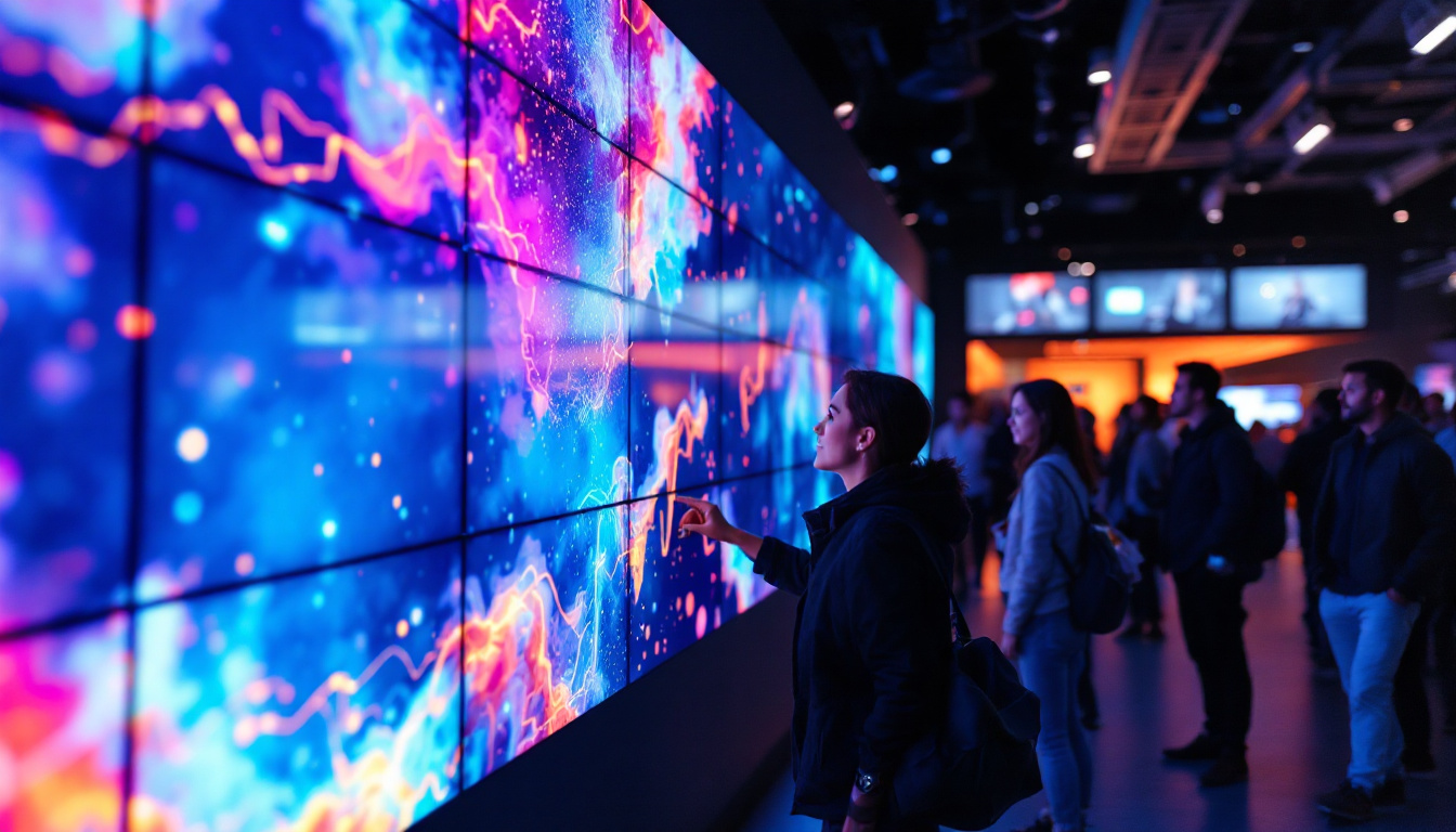 A photograph of a vibrant led video screen wall in use at an event